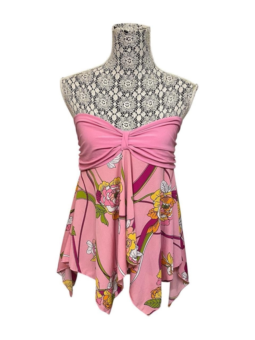 Qidani U.S.A Pink Fairy Asymmetrical Tube Top
